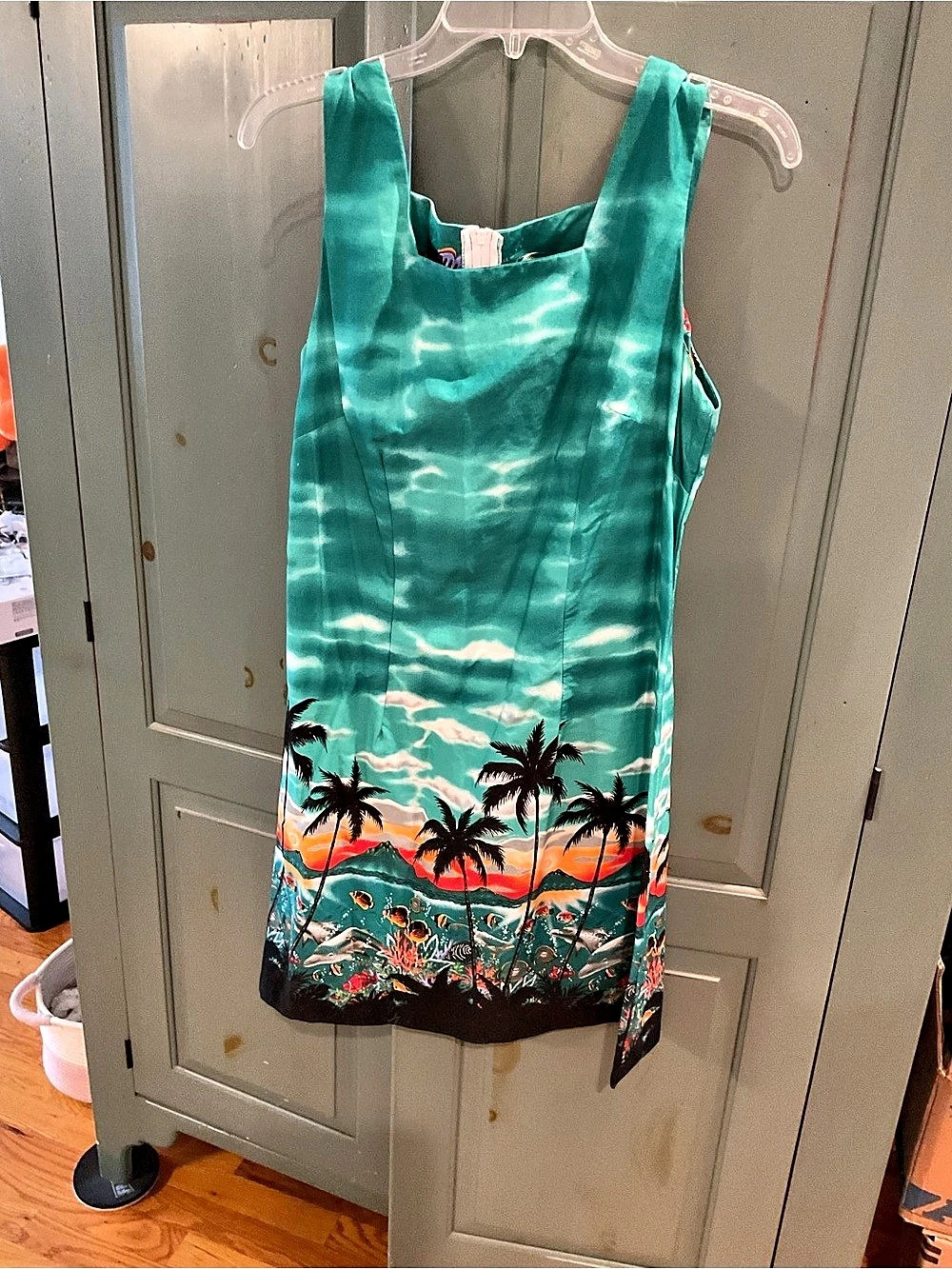 Turquoise Tropical Mini Dress Like New size XL